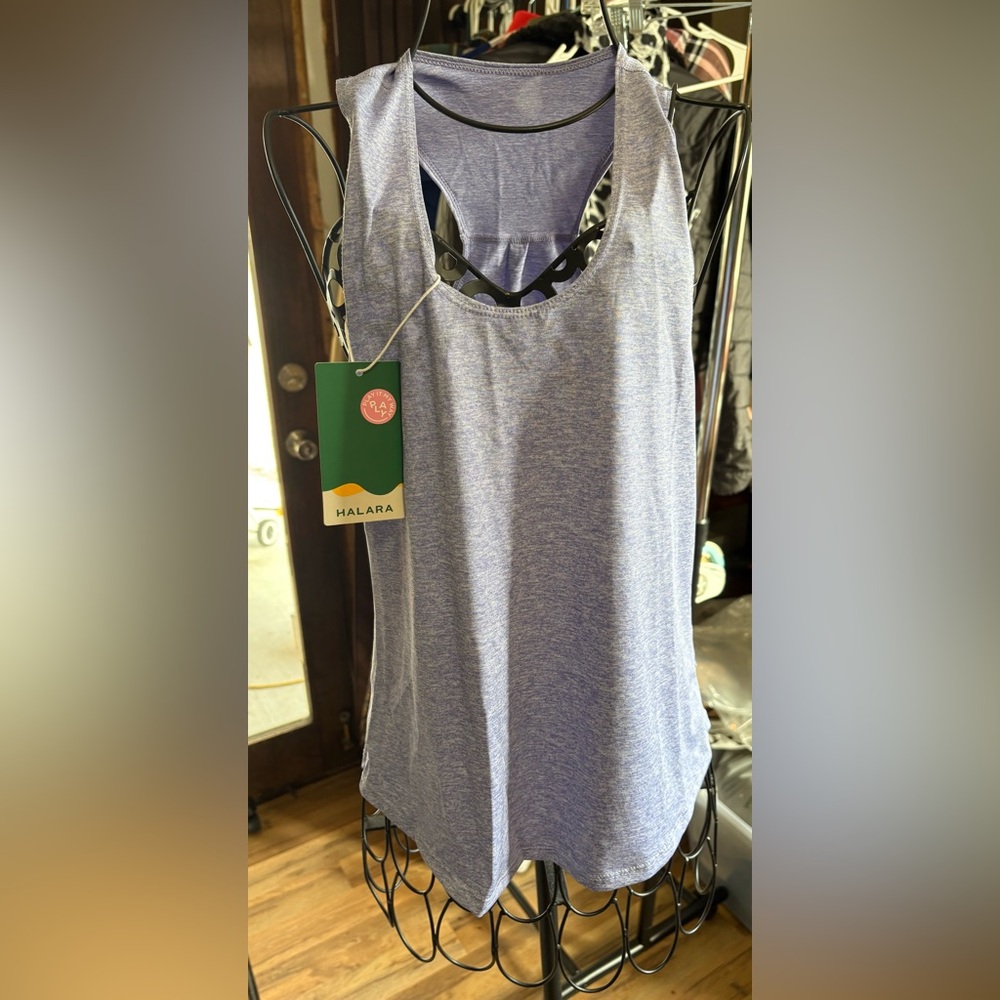 Halara Purple Heather Racerback Tank Top Size Small Lightweight Athletic Yoga - Picture 2 of 6